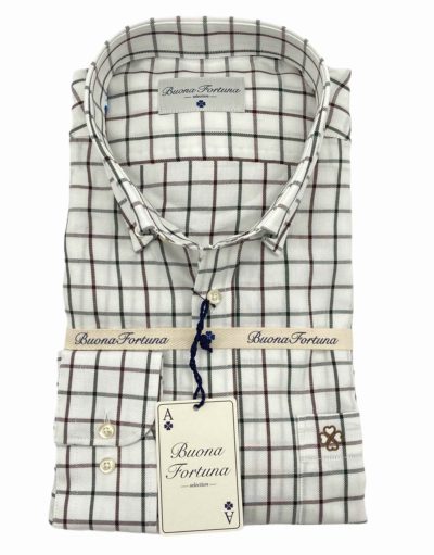camisas buona fortuna comprar online camisas italianas exlusivas cuadros marrones verdes fondo beige