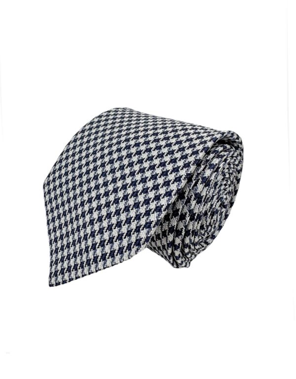 tienda online ropa hombre exclusiva corbatas ceremonia seda jacquard pata de gallo marino gris shop