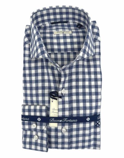 comprar-camisa-online tienda online buona fortuna hombre invierno cuadros algodon vielha azul jeans exclusivo