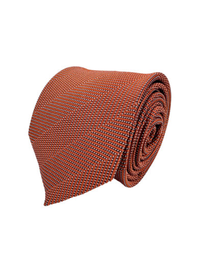 Corbata Tejida Jacquard Gran Espiga Teja