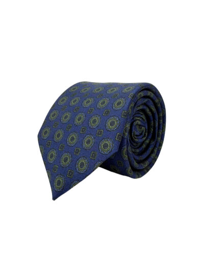 Corbata azul medallones