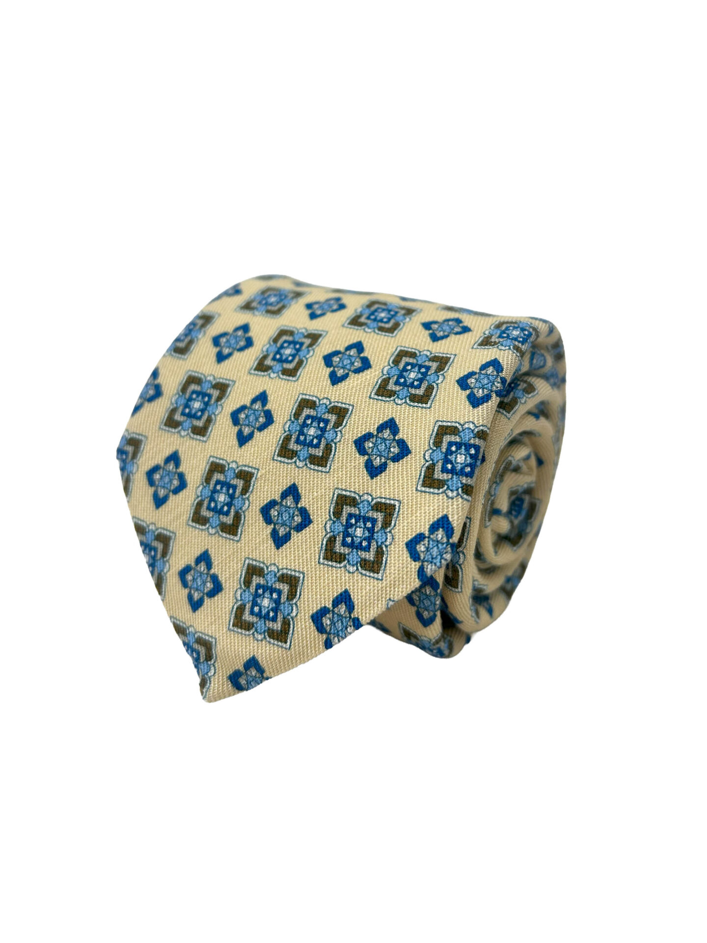 Corbata Twill Fondo Albero motivos azules y marrones