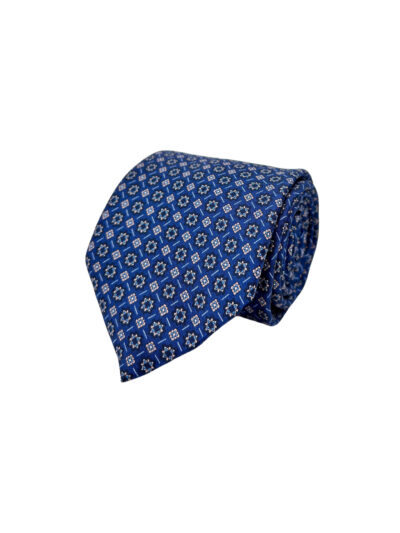 Corbata Estampada Twill Azul Estrellas Mudéjar