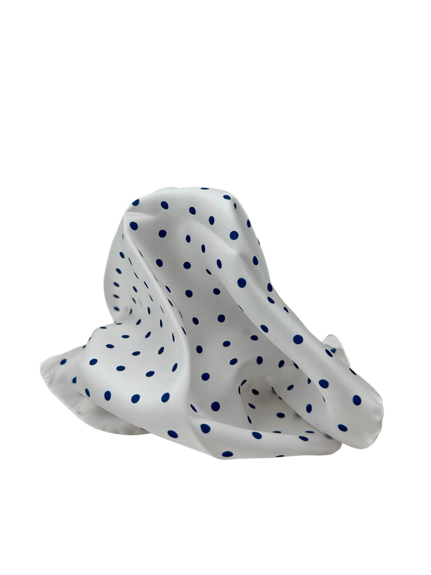 Pochette blanco topos azules