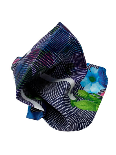 Pochette gales y flores azul marino