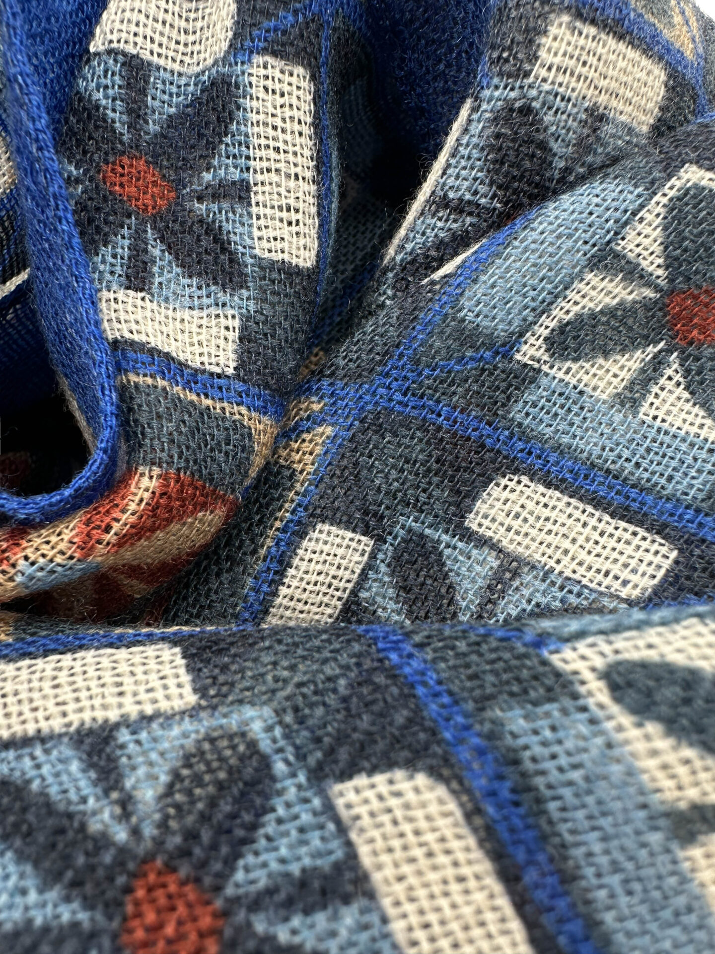 Pashmina Estampada Lana Geométrica Multicolor