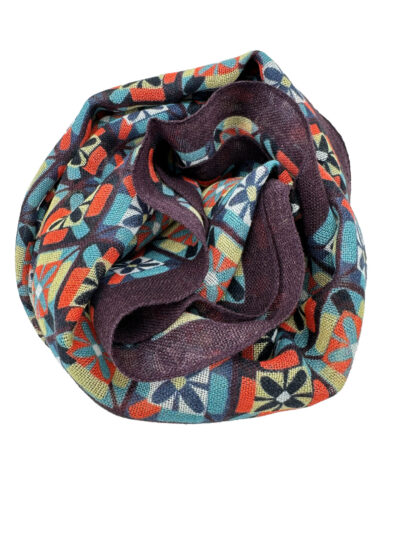 Pashmina Estampada Lana Geométrica Multicolor