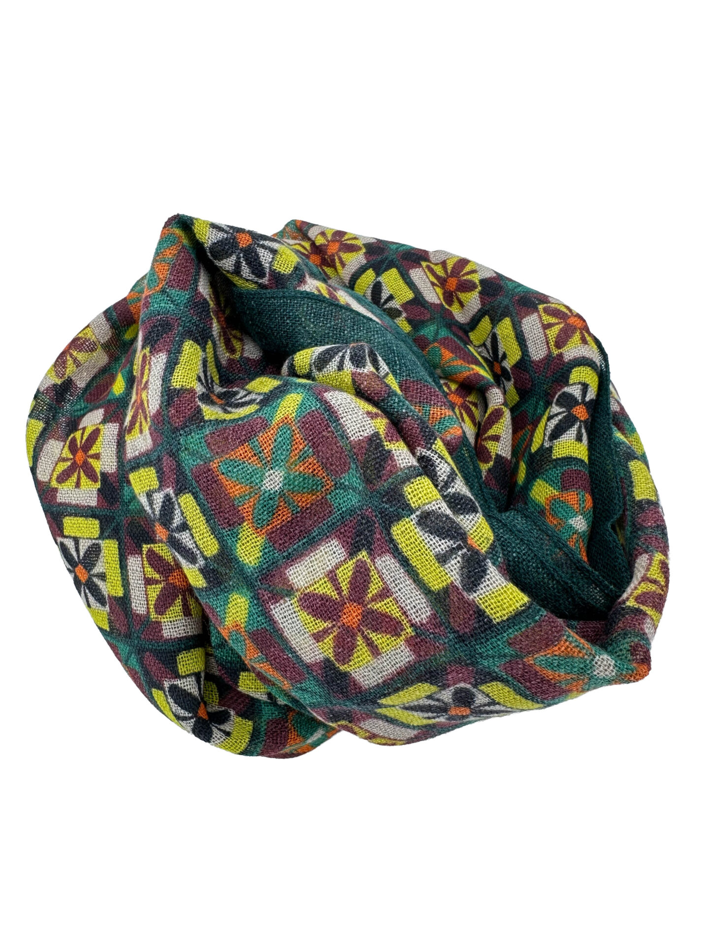 Pashmina Estampada Lana Geométrica Multicolor