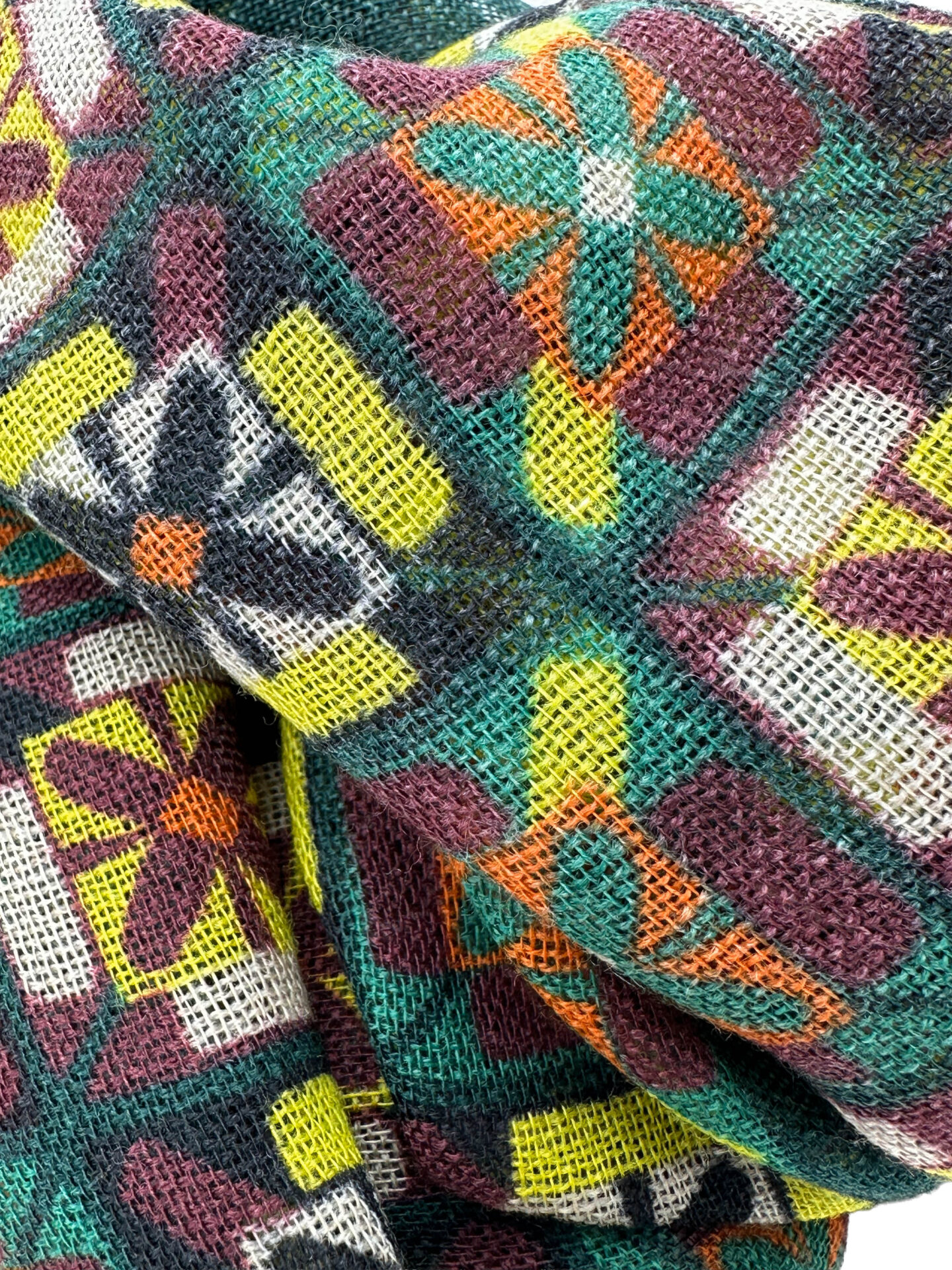 Pashmina Estampada Lana Geométrica Multicolor
