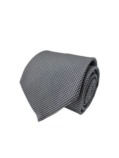 Corbata Cravatta Jacquard Aazul Marino Patrón Pata de Gallo