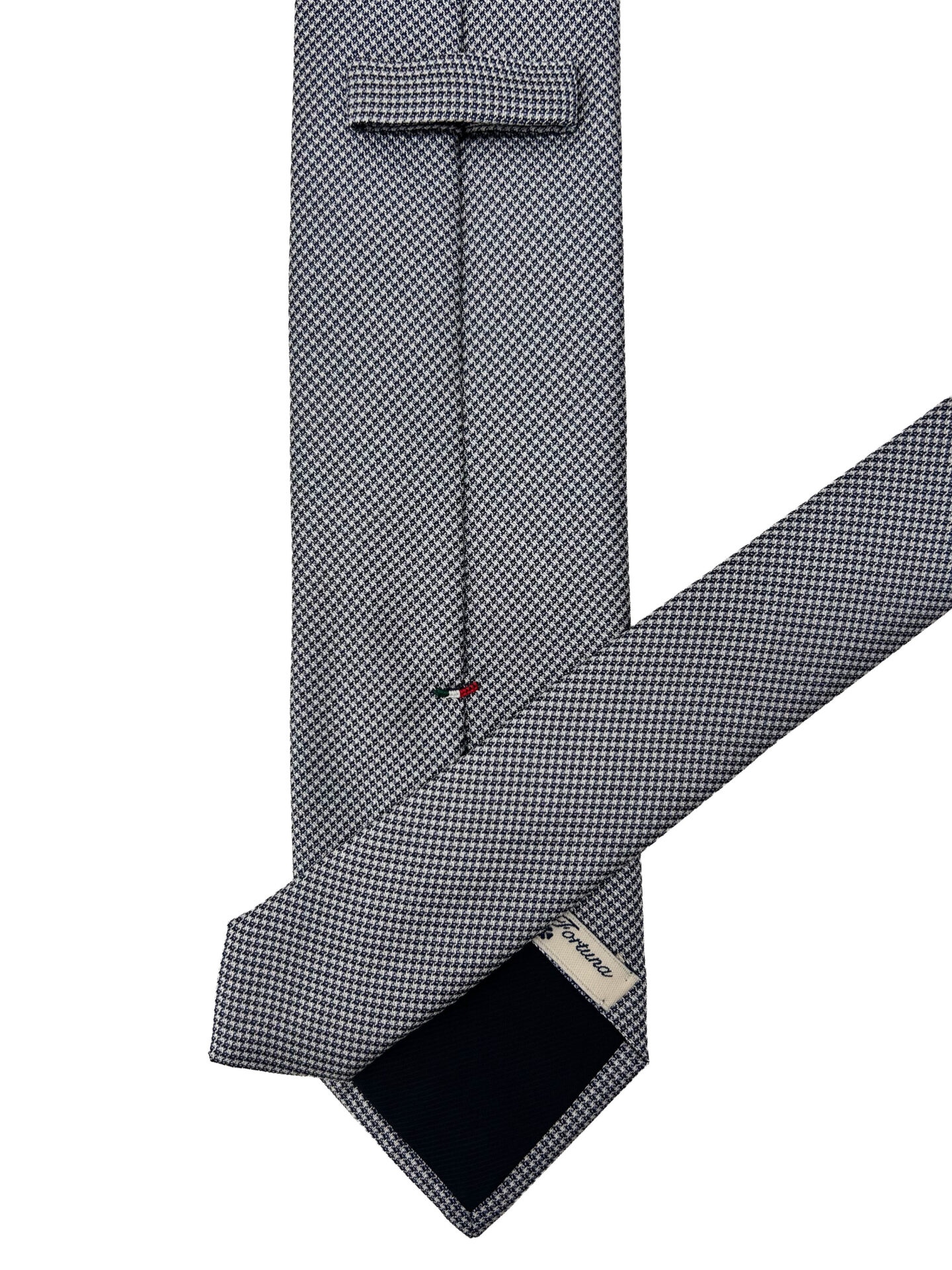 Corbata Cravatta Jacquard Aazul Marino Patrón Pata de Gallo