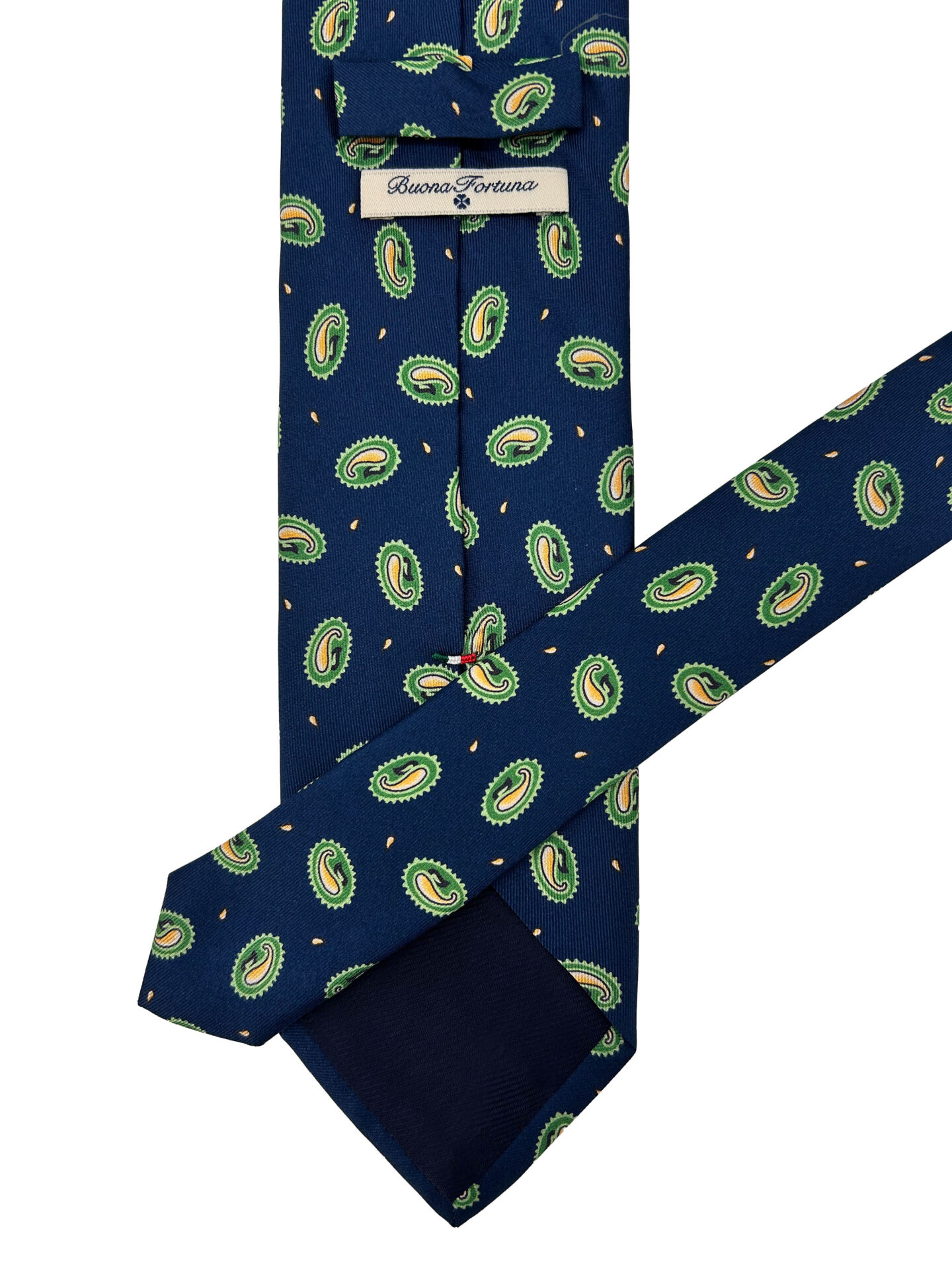 Corbata Estampada Twill Azul con Estampado Paisley
