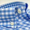 comprar camisa exclusiva hombre vestir ceremonia sport cuadros azules celestes twill detalle
