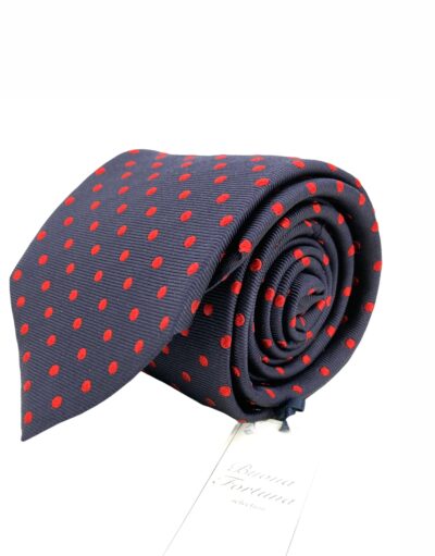 tienda online ropa hombre exclusiva corbatas ceremonia Corbata Tejida Jacquard Topo Medio Rojo