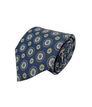 tienda online ropa hombre exclusiva corbatas ceremonia twill seda azul margaritas blancas shop