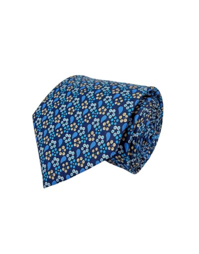 tienda online ropa hombre exclusiva corbatas ceremonia Corbata Estampada Twill Gotas Azules