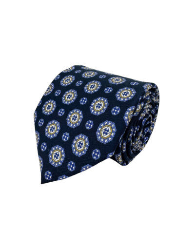 tienda online ropa hombre exclusiva corbatas ceremonia Corbata Estampada Twill Azul Pentágonos