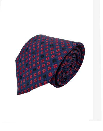 tienda online ropa hombre exclusiva corbatas ceremonia Corbata Estampada Twill Tréboles Rojos