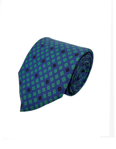 tienda online ropa hombre exclusiva corbatas ceremonia Corbata Estampada Twill Tréboles Verdes