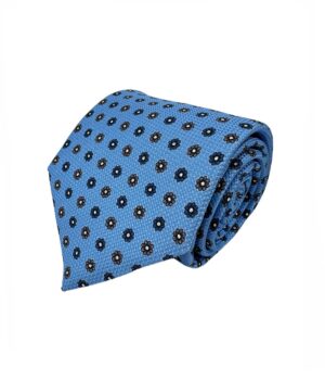 venta online corbata exclusiva garza tejida ceremonia azul celeste dibujo flor marino blanco