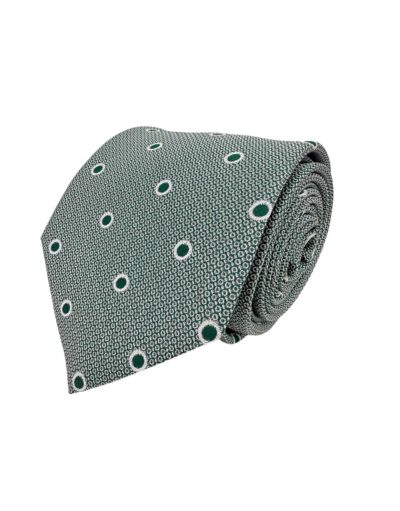 venta online corbata exclusiva Corbata Tejida Jacquard Micro Dibujo Topo verde