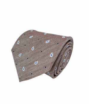 venta online corbata exclusiva jacquard tejida ceremonia tostada dibujos topos amebas shop