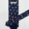 venta online corbata exclusiva twill estampada ceremonia marino dibujo ovalos verdes rojos detalle