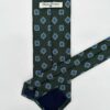 venta online corbata exclusiva twill estampada ceremonia verde oliva dibujo celeste blanco detalle